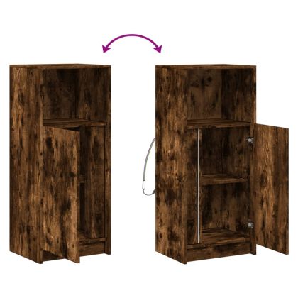 Сайдборд с LED, опушен дъб, 42,5x34x100 см, инженерно дърво