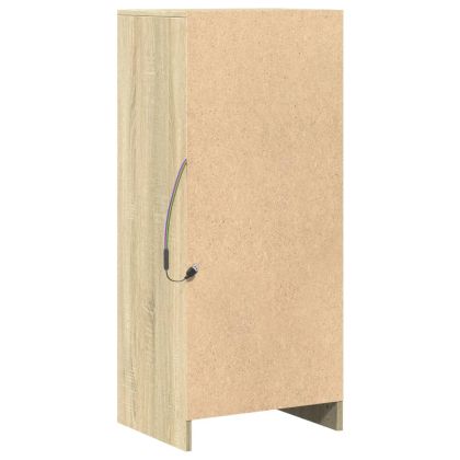 Сайдборд с LED, дъб сонома, 42,5x34x100 см, инженерно дърво