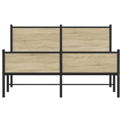 Метална рамка за легло, без матрак, сонома дъб, 140x200 см