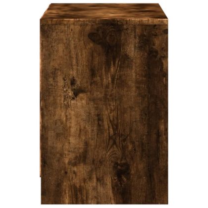 ТВ шкаф с LED, опушен дъб, 100x34x50 см, инженерно дърво