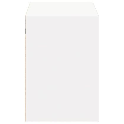 Стенен ТВ шкаф с LED осветление, бял, 100x31x45 см