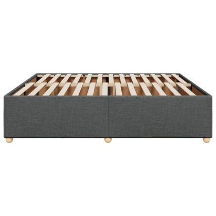 Рамка за легло без матрак, тъмносива, 200x200 см, плат