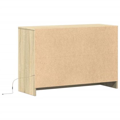 ТВ шкаф с LED, сонома дъб, 91x34x61 см, инженерно дърво