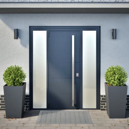 Градински кашпи, 2 бр, антрацит, 45x45x75 см, стомана