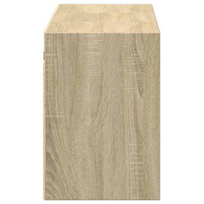 Стенен ТВ шкаф с LED осветление, сонома дъб, 130x31x45 см