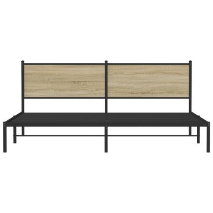 Метална рамка за легло, без матрак, сонома дъб, 200x200 см
