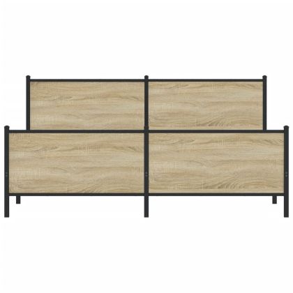 Метална рамка за легло, без матрак, сонома дъб, 200x200 см