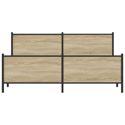 Метална рамка за легло, без матрак, сонома дъб, 183x213 см