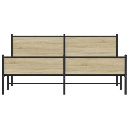 Метална рамка за легло, без матрак, сонома дъб, 160x200 см
