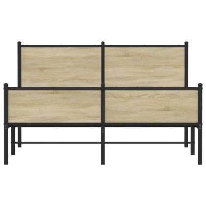 Метална рамка за легло, без матрак, сонома дъб, 150x200 см