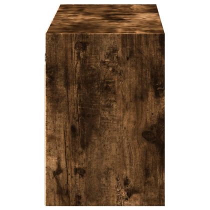 Стенен ТВ шкаф с LED осветление, опушен дъб, 130x31x45 см