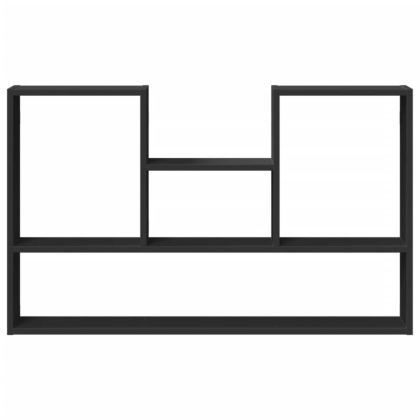 Стенен рафт, черен, 99x15x60 см, инженерно дърво