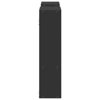 Стенен рафт, черен, 99x15x60 см, инженерно дърво