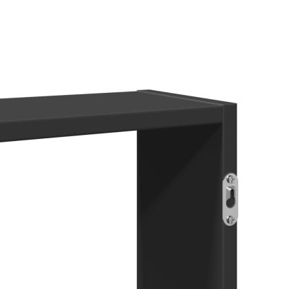 Стенен рафт, черен, 99x15x60 см, инженерно дърво