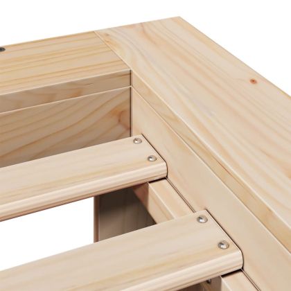 Рамка за легло без матрак 200x200 см масивна чамова дървесина