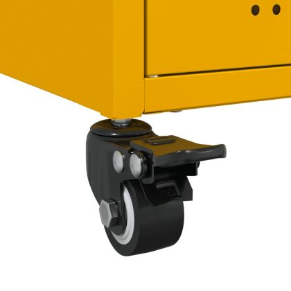 ТВ шкаф, горчица жълто, 100,5x39x43,5 см, стомана