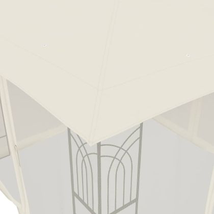 Шатра двоен покрив и мрежести стени кремав 2,94x2,94 м стомана