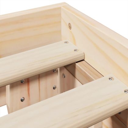 Рамка за легло без матрак, 135x190 см, масивна чамова дървесина