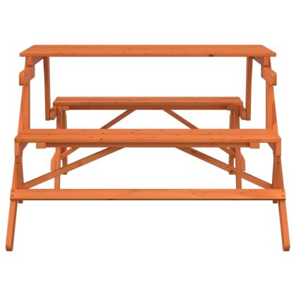 Пикник маса с пейки чамова дървесина масив 2 в 1 конвертируема