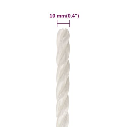 Работно въже бяло 10 мм 50 м полипропилен