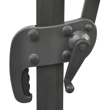 Конзолен градински чадър с прът и LED светлини, лазурен, 300 см