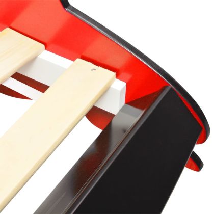 Детско легло “състезателна кола“, LED лента, 90x200 cм, червено