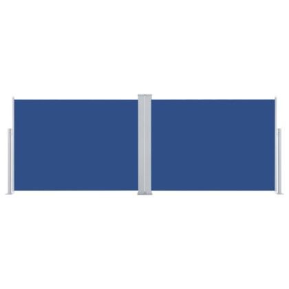 Прибираща се странична тента, синя, 120x1000 см