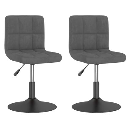 Въртящи се трапезни столове, 2 бр, тъмносиви, кадифе