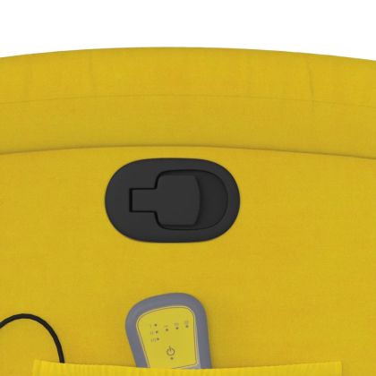 Изправящ масажен реклайнер стол, жълт, кадифе