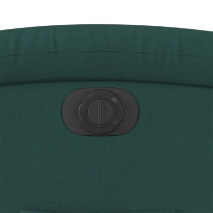 Електрически изправящ реклайнер стол, тъмнозелен, текстил