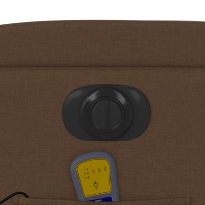 Електрически масажен реклайнер стол, кафяв, текстил