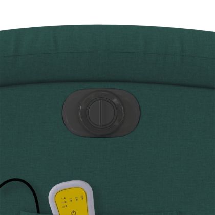 Електрически изправящ масажен реклайнер стол тъмнозелен текстил