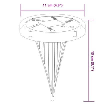 Соларни земни лампи със земни шипове външни 4 бр топло бяло
