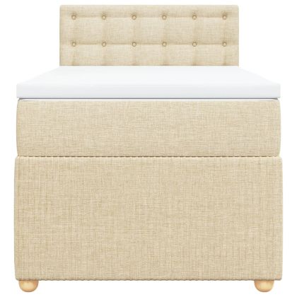 Боксспринг легло с матрак, кремава, 80x200 см, плат