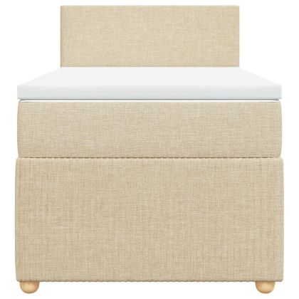 Боксспринг легло с матрак, кремава, 90x200 см, плат