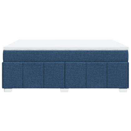 Боксспринг легло с матрак, синьо, 140x200 см, плат