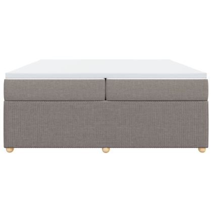 Боксспринг легло с матрак, таупе, 200x200 см, плат