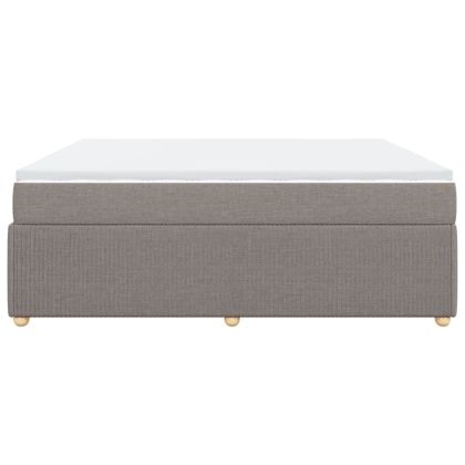 Боксспринг легло с матрак, таупе, 200x200 см, плат