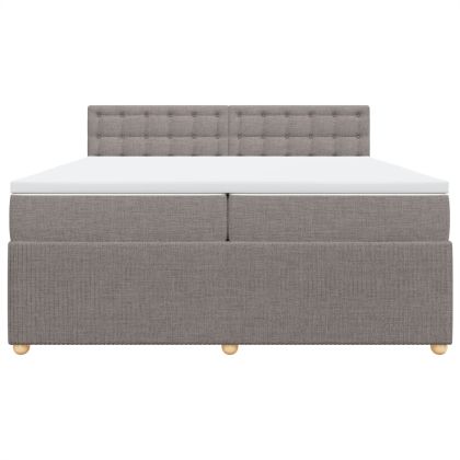 Боксспринг легло с матрак, таупе, 200x200 см, плат