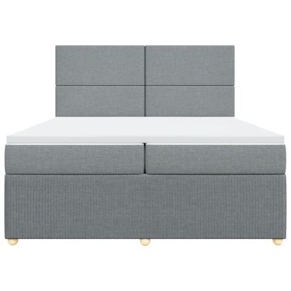 Боксспринг легло с матрак, светлосиво, 200x200 см, плат