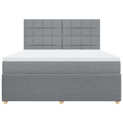 Боксспринг легло с матрак, светлосиво, 180x200 см, плат