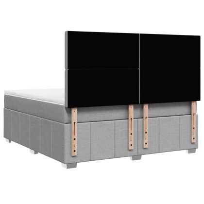 Боксспринг легло с матрак, светлосиво, 180x200 см, плат