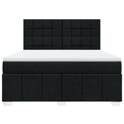 Боксспринг легло с матрак, черно, 180x200 см, плат