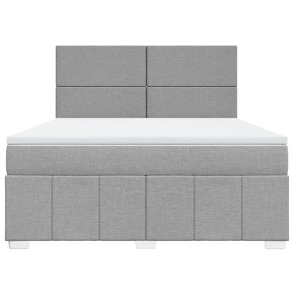 Боксспринг легло с матрак, светлосиво, 180x200 см, плат