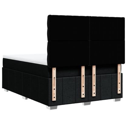 Боксспринг легло с матрак, черно, 140x200 см, плат