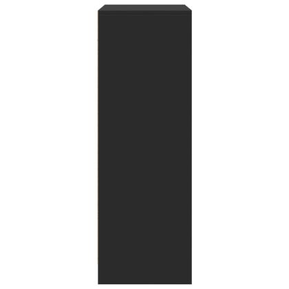 Сайдборд с LED, черен, 77x34x100 см, инженерно дърво