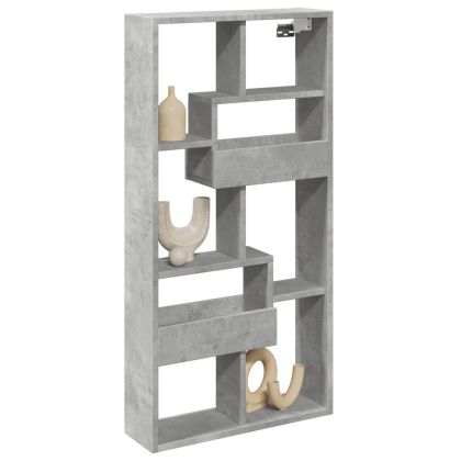 Стенен шкаф, бетонно сив, 50x15x100 см, инженерно дърво