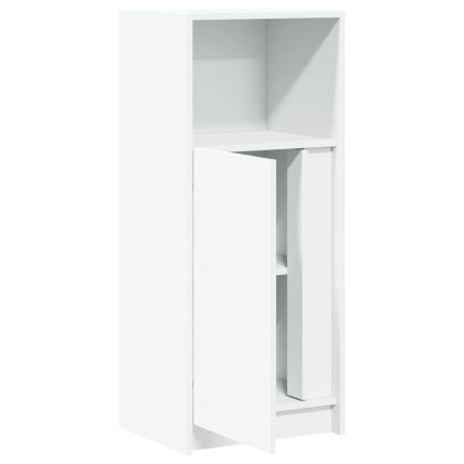 Сайдборд с LED, бял, 42,5x34x100 см, инженерно дърво