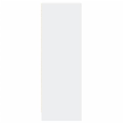 Сайдборд с LED, бял, 42,5x34x100 см, инженерно дърво