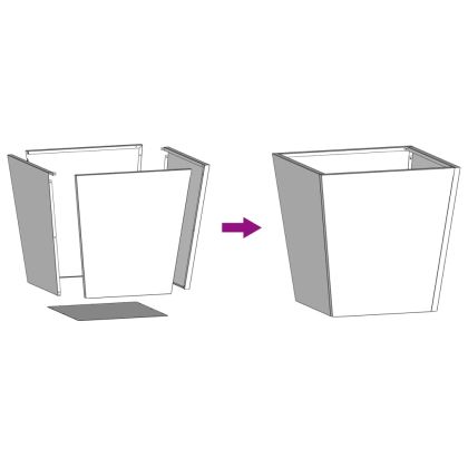 Градинска кашпа, антрацит, 40x40x40 см, стомана